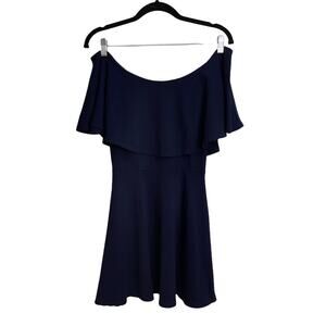 Snidel Blue Off The Shoulder Skater Mini Dress